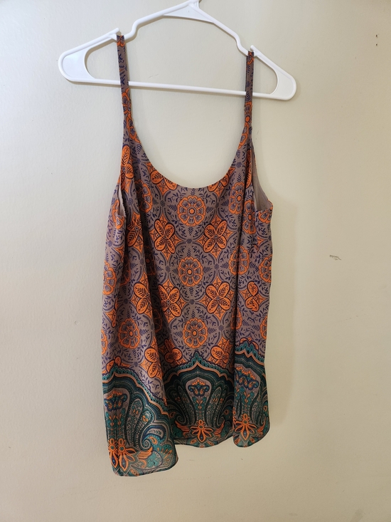 CAbi Tops - Cabi Women’s Orange and Purple Printed Cami Tank Top M Medium